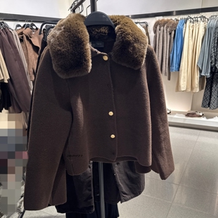 人造皮草效果带毛领高腰短外套2142219 新款 ZARluvip查罗女装 冬季
