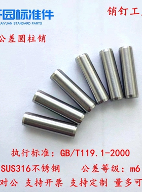 ISO2338、GB/T119.1-2000圆柱销直杆定位销钉316L不锈钢钉m6公差