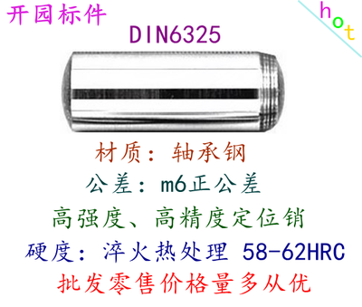 [20 25]DIN6325圆柱销m6正公差/定位销/轴承钢硬度HRC58~62