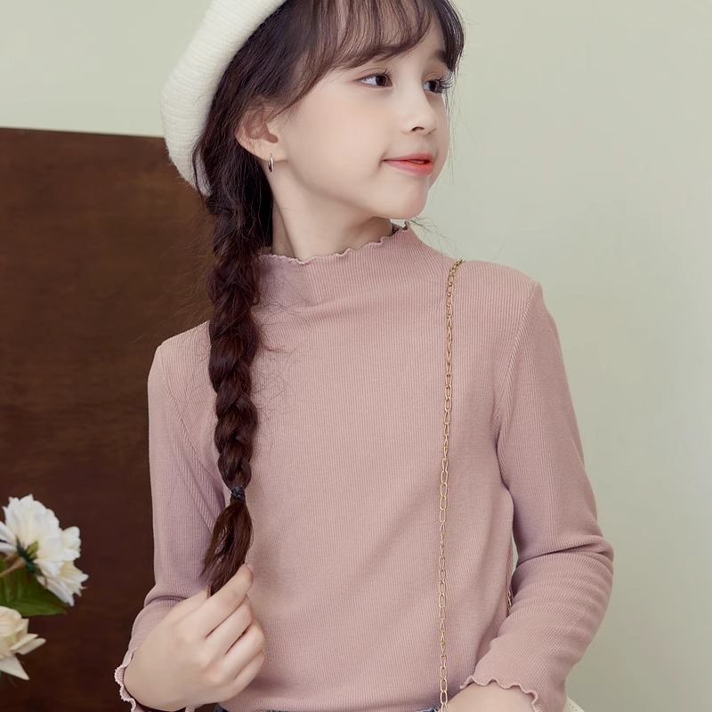 女童打底衫春秋新款儿童半高领