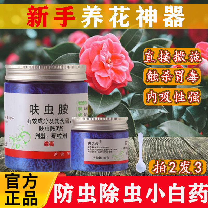 肉大叔小白药3%呋虫胺杀虫剂颗粒剂家庭园艺花卉多肉月季除虫农药