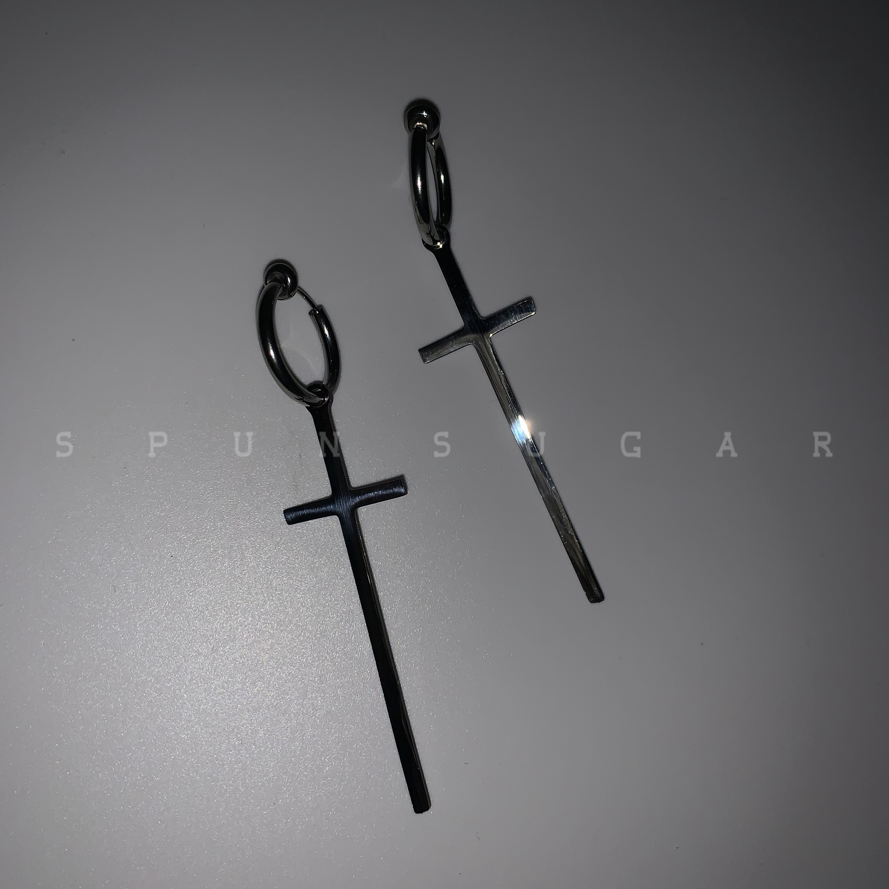 欧美夸张十字架长耳环耳夹