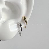 甜酷小众双面狼牙耳钉欧美冷淡风个性 酷耳饰女男 月牙耳环牛角新款