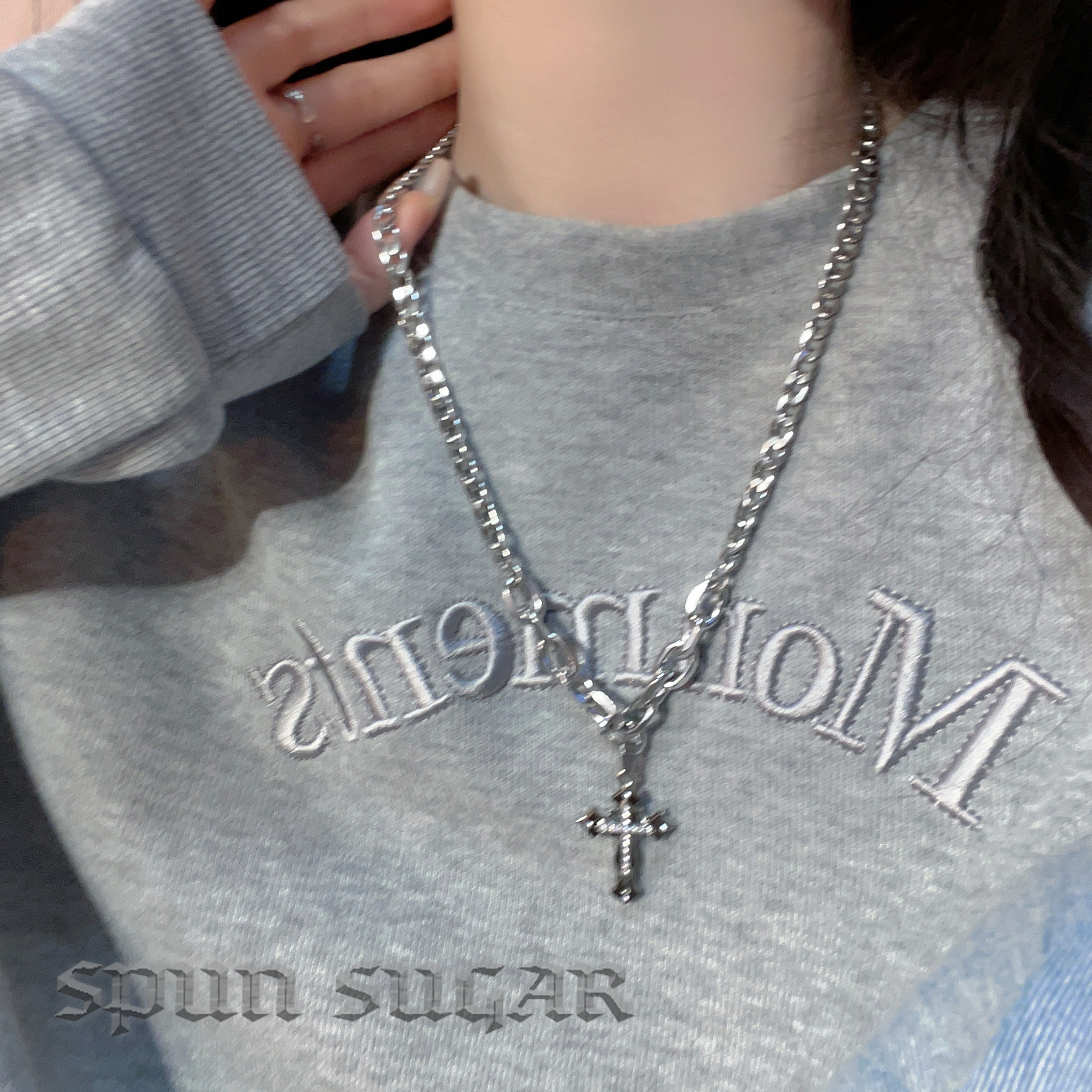 暗黑十字架项链嘻哈街头无性别