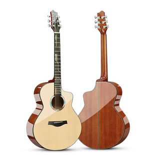 威伯weibo云桃全单亮光吉他指板镶嵌民谣吉他