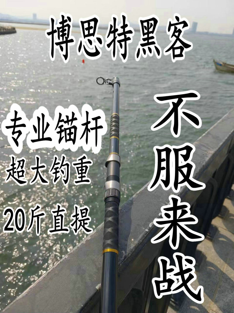 博思特黑客新款超强大钓重可视锚鱼竿锚竿挂鱼竿