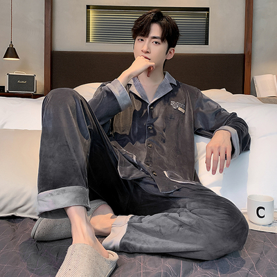 2025年珊瑚绒睡衣男士秋冬季加肥加大码加厚保暖家居服套装冬天