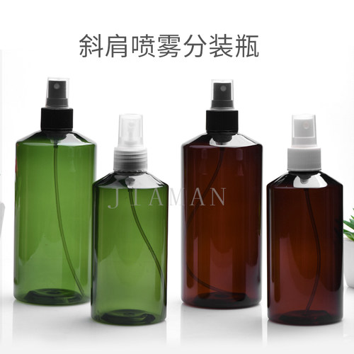 300ml500ml毫升斜肩PET塑料喷雾细雾瓶化妆品包装包材空瓶美发瓶