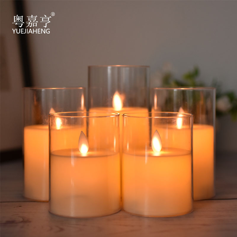 亚克力杯LED电子蜡烛灯遥控烛心摇摆求婚家居酒吧装饰氛围灯