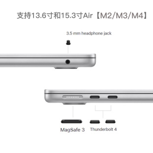 2025 15英寸笔记本电脑防尘塞耳机孔配件塞子新款 Air 15.3寸13 13.6 适用于苹果MacBook