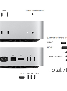 适用于苹果Mac mini M4 M4pro防尘塞2024款迷你主机塞子配件耳机孔盖子接口端口塞子保护套Macmini软塞