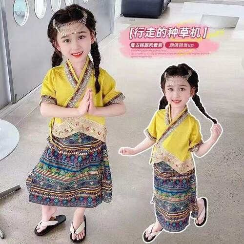 傣族女童夏季薄款汉服套装
