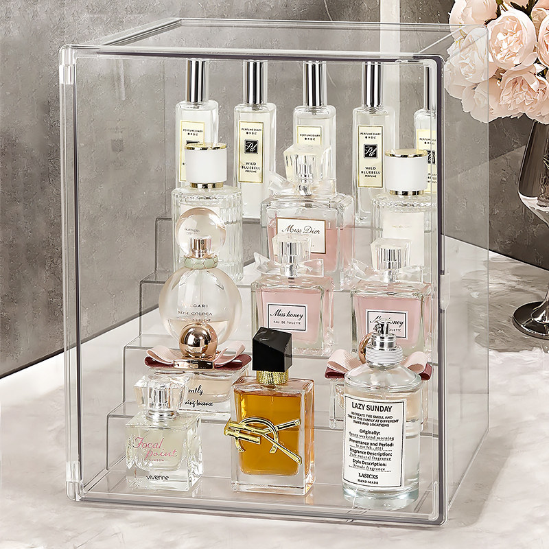 防尘香水收纳柜桌面大容量化妆品收纳盒透明亚克力护肤品置物架箱,收纳整理,桌面收纳盒,淘宝优惠券,粉丝福利购,淘宝优惠卷