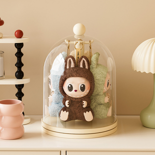 旋转labubu收纳展示盒透明拉布布展示架挂毛绒玩偶搪胶娃娃防尘罩
