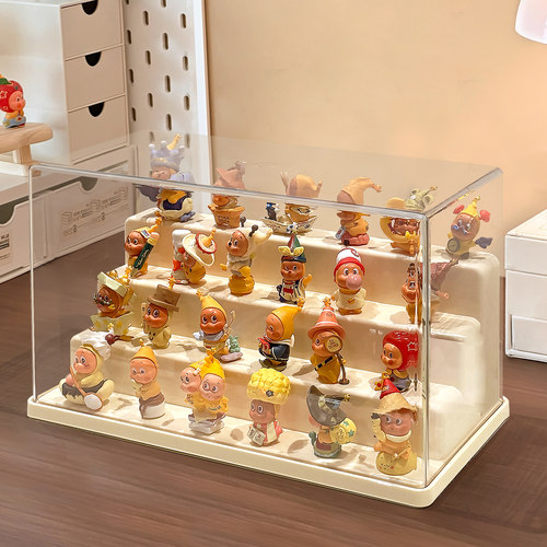 透明萌粒收纳展示盒多层大容量