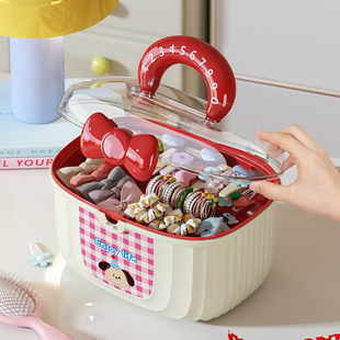 儿童发饰收纳盒小女孩发夹发箍头绳皮筋整理神器可爱双层首饰盒