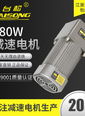 台松180W微型交流异步齿轮调速定速减速电机可逆控制马达220V380V
