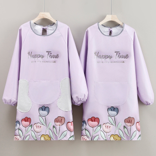 韩版新款防水防污围裙厨房家用做饭餐饮专用围腰成人罩衣工作服女