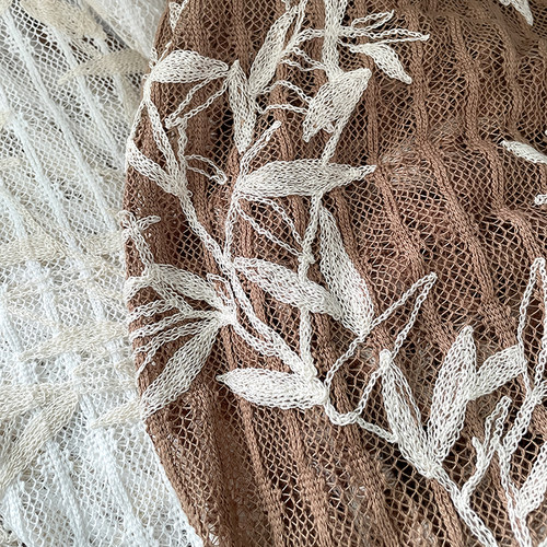 Swaying风棉线绣花钩针针织面料连衣裙吊带服装设计师面料布料