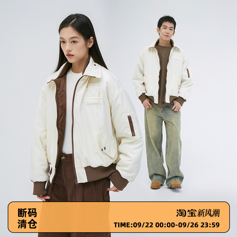 CLAMISGOLD冬季双层领加厚棉服