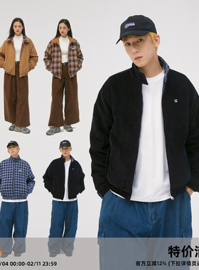 【两面穿】CASD（Clamisgold）灯芯绒哈灵顿格子棉服冬季厚外套潮