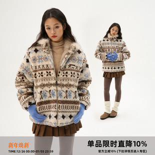 费尔岛羊羔毛领加厚外套保暖棉服棉衣男女款 Clamisgold 岚室