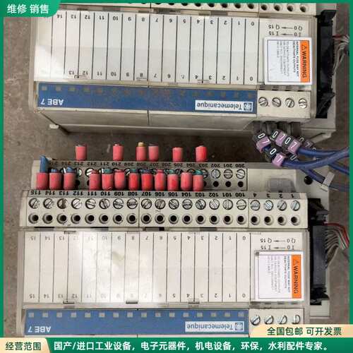 可维修施耐德泰科ABE7系列PLC输出模块，功能完好。拆机品，外观
