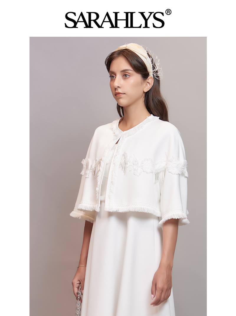 设计师品牌法式重工刺绣短款外套