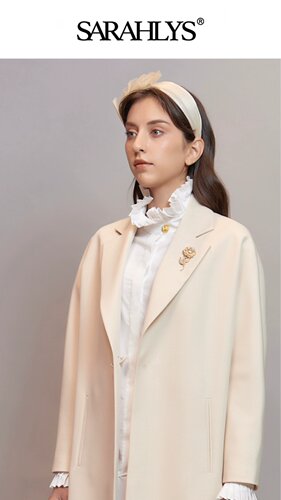 SARAHLYS小众设计师品牌 长西服春季新品 羊毛长款宽松风衣外套