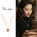 气质美拉德项链高级感轻奢小众毛衣链大气高档吊坠独特设计感配饰