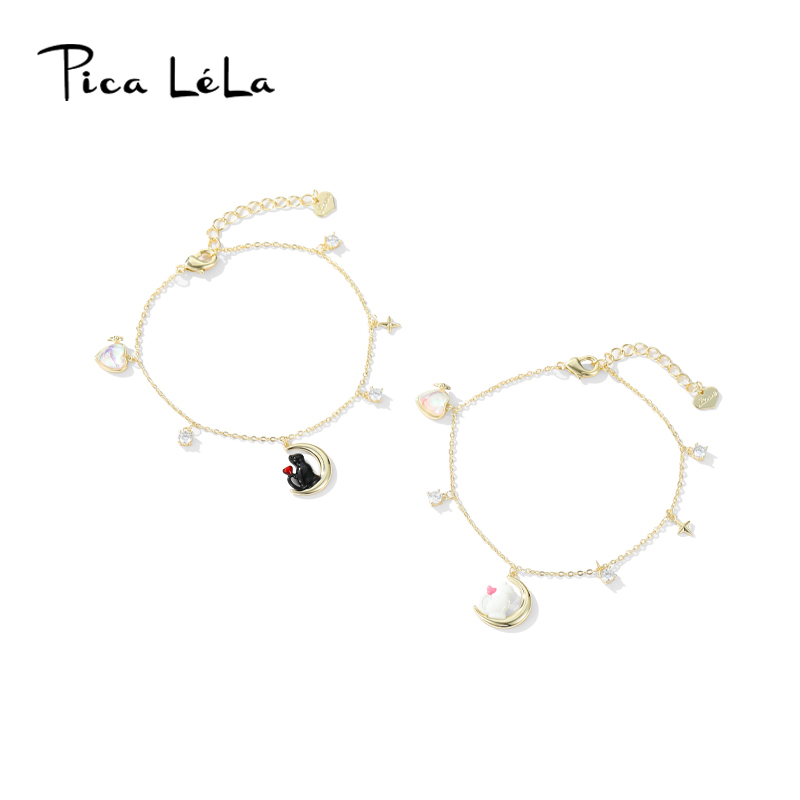 设计感月亮小猫手链女款2025年新款轻奢小众精致手饰可爱闺蜜首饰