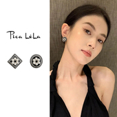 复古珍珠款 花朵耳钉女洋气不对称高级设计感耳环日常百搭纯银耳饰