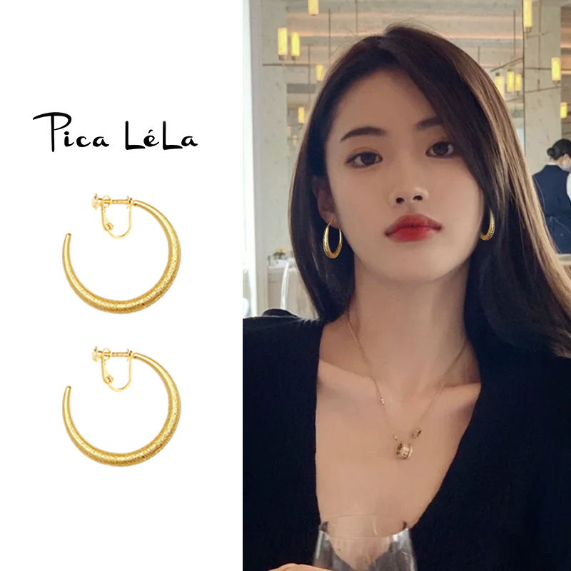 磨砂素圈耳夹女无耳洞