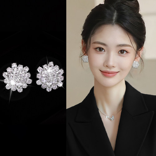 轻奢高级感璀璨雪花耳夹无耳洞女