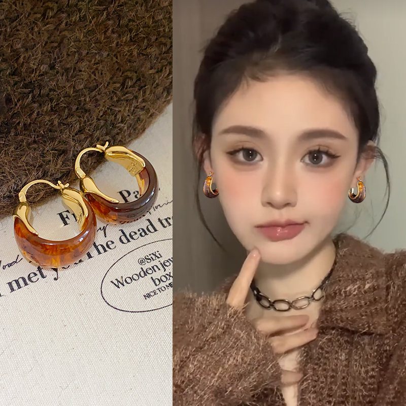 法式美拉德耳环轻奢高级