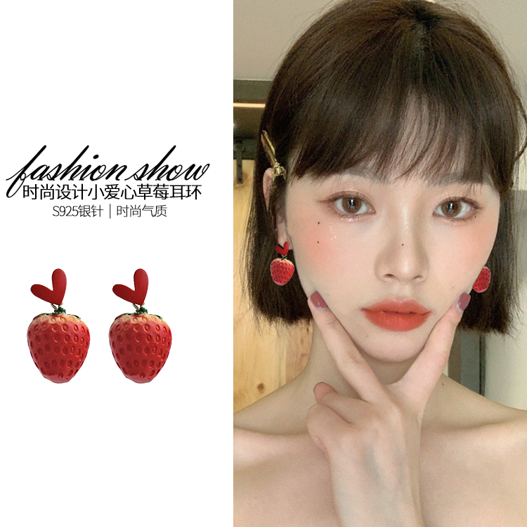 s925银针可爱ins风耳环女