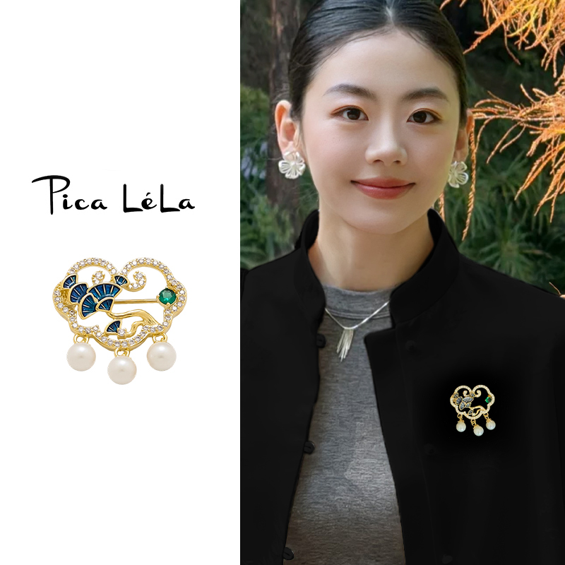 新中式祥云胸针女高级感