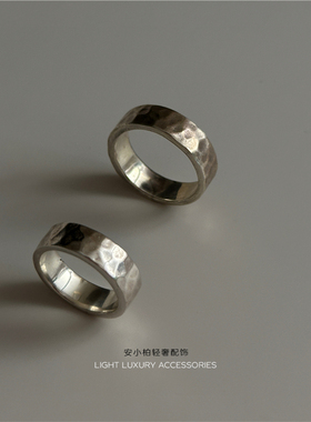 安小柏◆手工通体925纯银 做旧男女款暗黑戒指情侣戒指古法传统戒