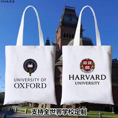 美国英国外名校单肩帆布包袋哈佛斯坦福耶鲁麻省牛津剑桥大学书包