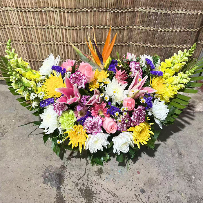 清明节遗像墓碑造型扫墓花篮鹤望兰65CM悼念追思祖先下葬北京鲜花