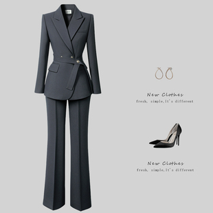 通勤工装 高级感微喇职业西装 职场上班工作服时尚 春秋气质修身 套装