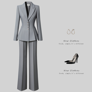 售楼部物业工作服珠宝店销售工装 春秋气质修身 套装 单排扣职业西装