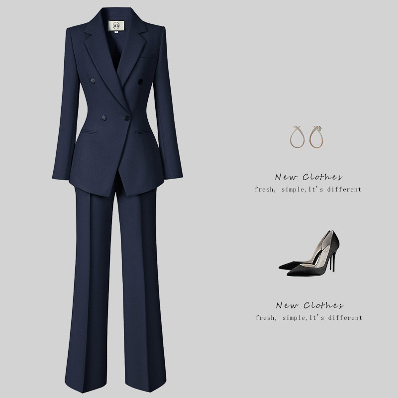 高级感双排扣职业西装套装女春秋气质修身职场经理工作服通勤工装