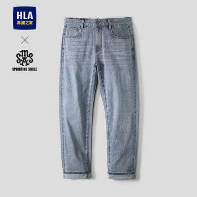 海澜之家简约时尚五袋牛仔裤男