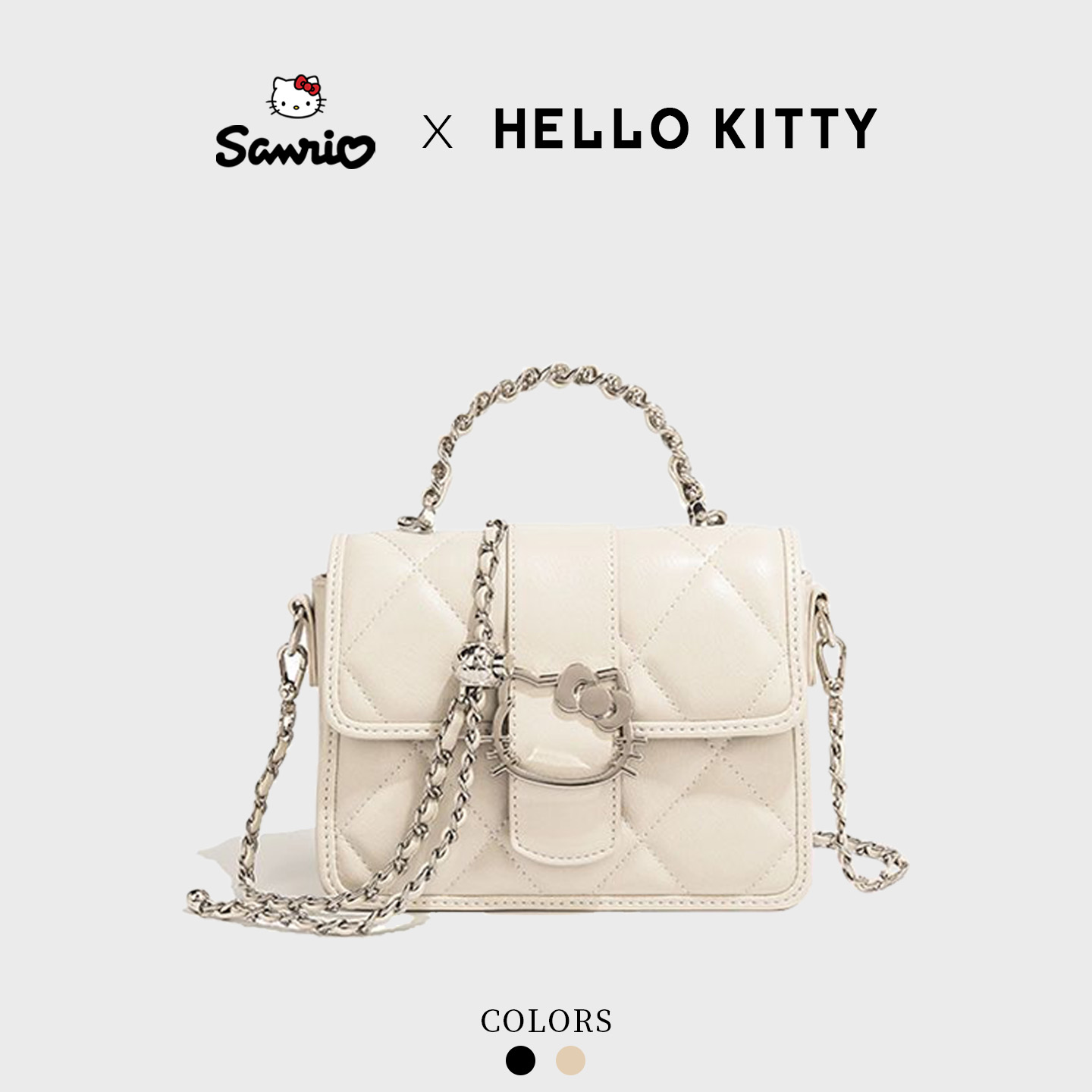 HelloKitty凯蒂猫菱格链条小方包