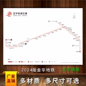 2025版 金华义乌金义地铁线路图城市出行交通铁轨旅游线示意图印制