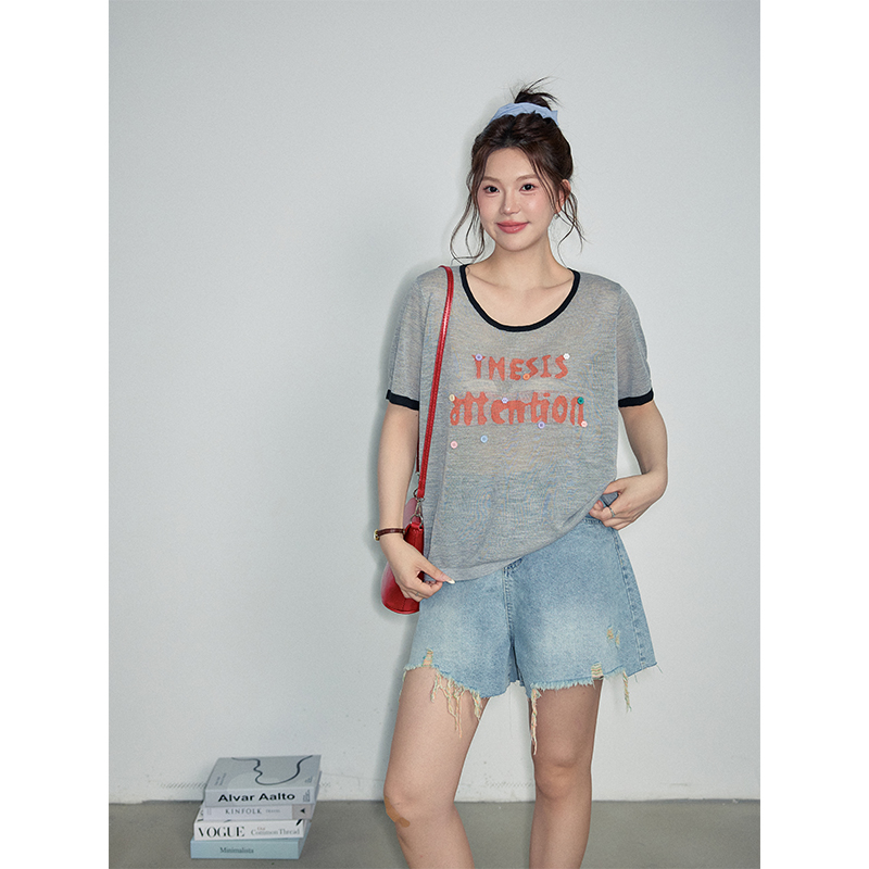 夏大大简直不要太好穿！破洞毛边2025夏季新款微胖mm显瘦牛仔短裤