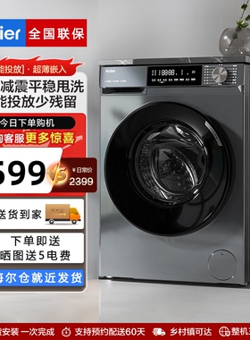 Haier/海尔EG10039PLUS滚筒洗衣机智投超薄款除菌大容量10kg