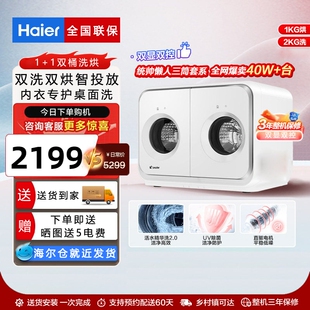 Haier/海尔 XQGL20-ZHBD671WU1统帅懒人内衣洗衣机2kg迷双筒桌面