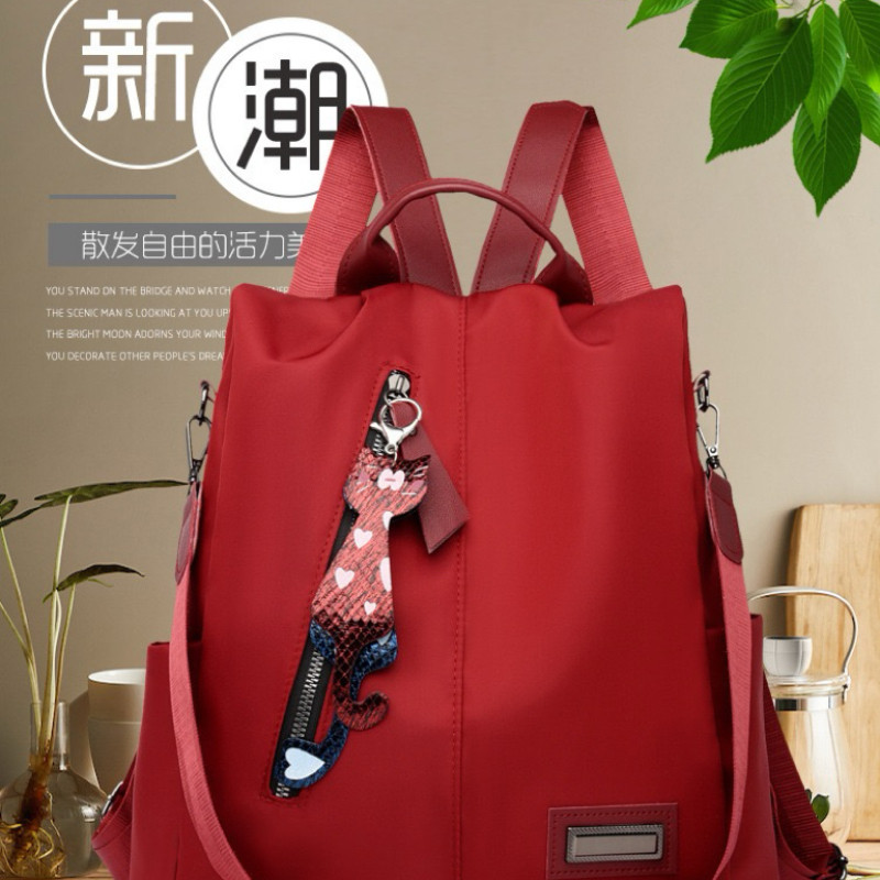 双肩包2025新款欧美风范牛津布户外旅行手提防盗防水耐磨女生背包